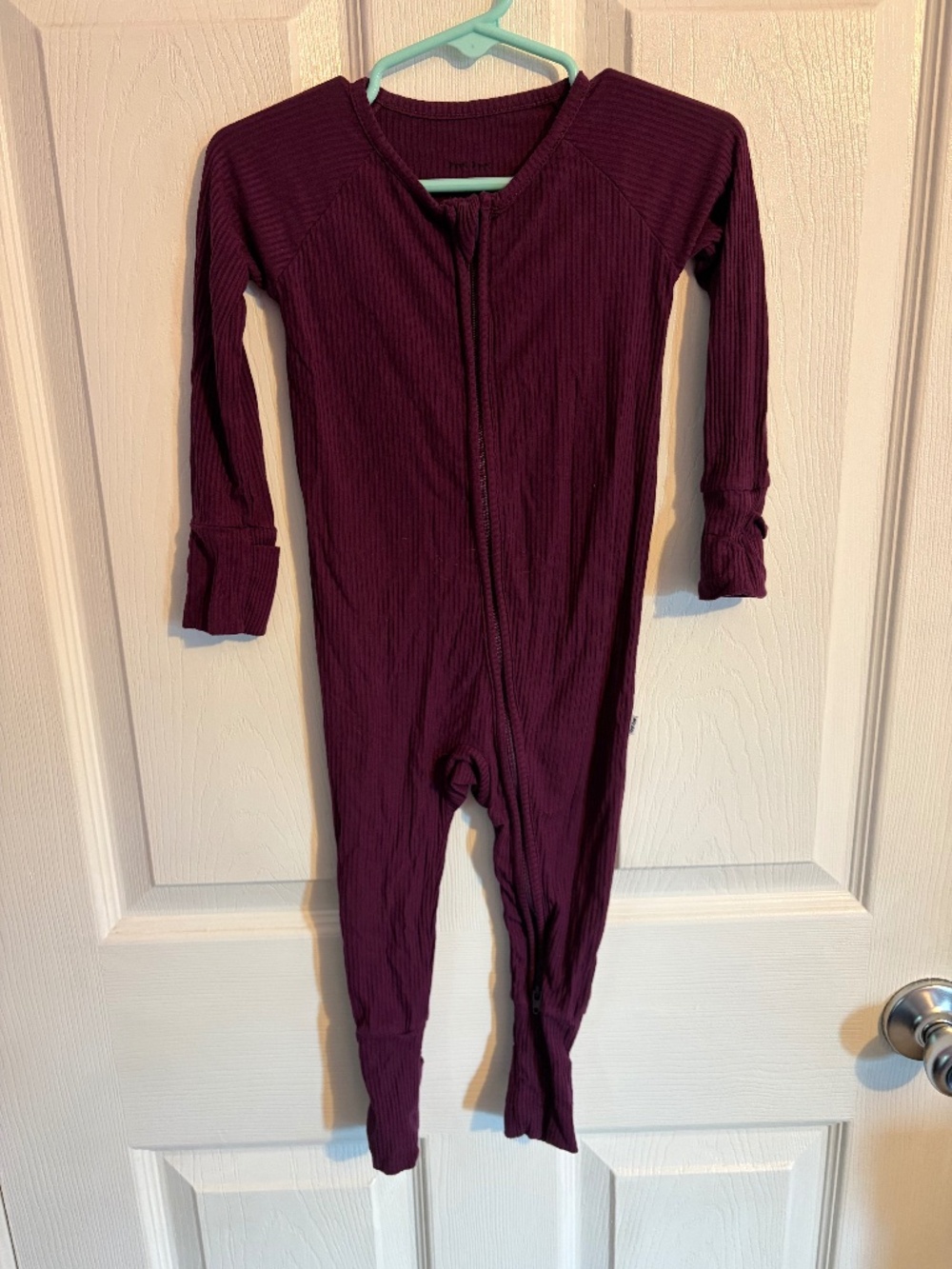 Little Sleepies Burgundy Ribbed Zippy